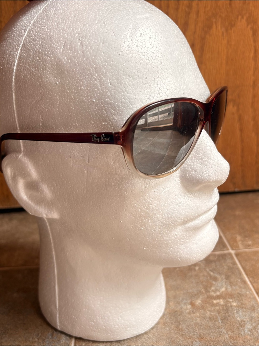 Ray-Ban Highstreet RB4153 Women’s Oval Full Rim Sunglasses Brown Plastic Frame